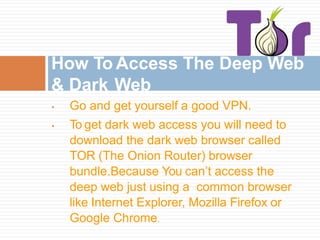 how to get on the dark web on laptop